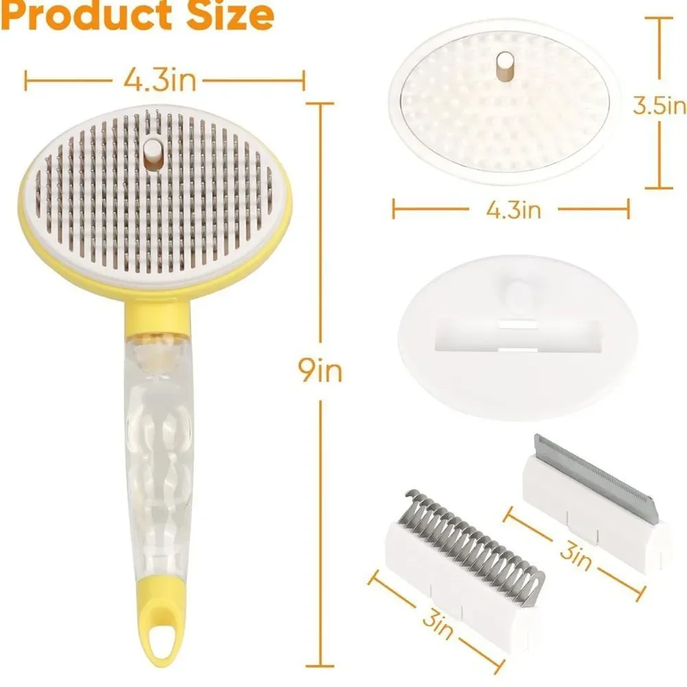 Dog Steam Grooming Brush and Metal Comb Combo
